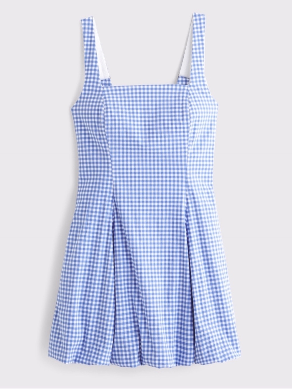 Blue Gingham Fit-and-Flare Dress